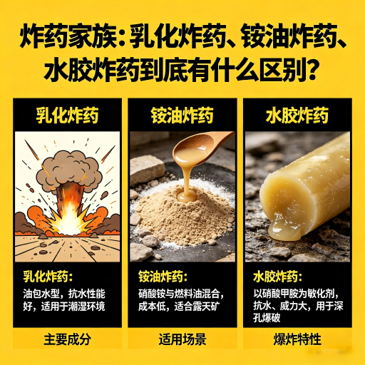 洋浦经济开发区炸药家族：乳化炸药、铵油炸药、水胶炸药到底有什么区别？